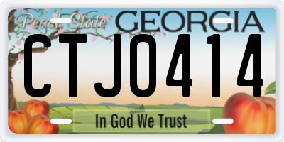 GA license plate CTJ0414