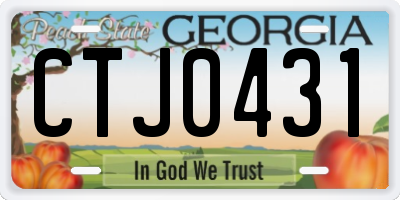 GA license plate CTJ0431