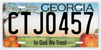 GA license plate CTJ0457