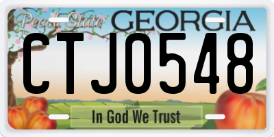 GA license plate CTJ0548