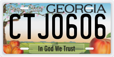 GA license plate CTJ0606