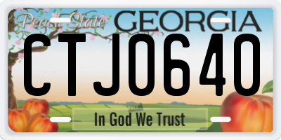 GA license plate CTJ0640
