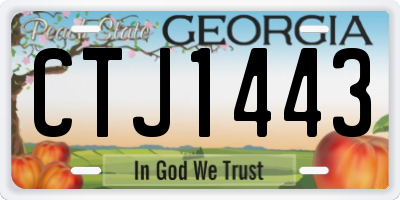 GA license plate CTJ1443