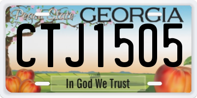 GA license plate CTJ1505