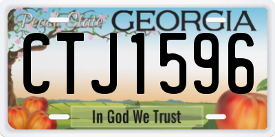 GA license plate CTJ1596