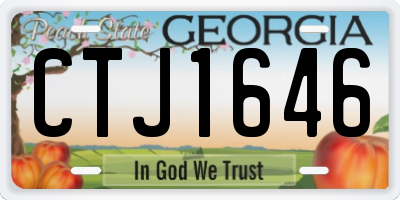 GA license plate CTJ1646