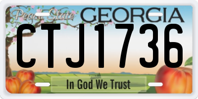 GA license plate CTJ1736