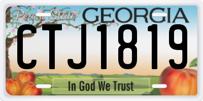 GA license plate CTJ1819