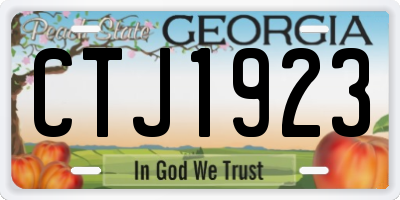 GA license plate CTJ1923