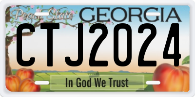 GA license plate CTJ2024