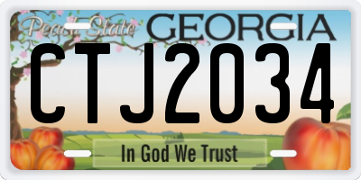 GA license plate CTJ2034