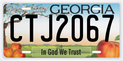 GA license plate CTJ2067