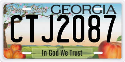 GA license plate CTJ2087
