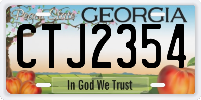 GA license plate CTJ2354