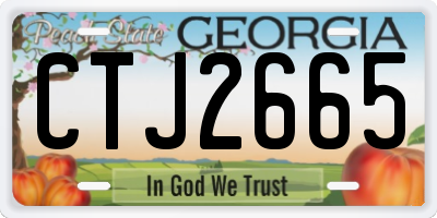 GA license plate CTJ2665