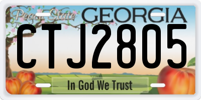 GA license plate CTJ2805