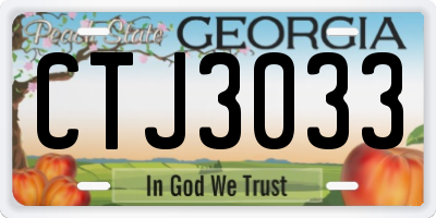 GA license plate CTJ3033