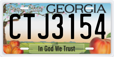 GA license plate CTJ3154