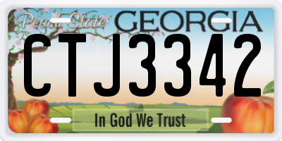 GA license plate CTJ3342