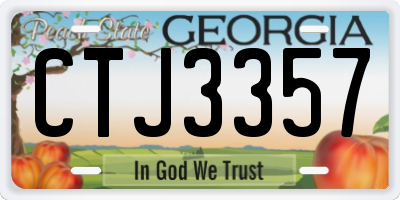 GA license plate CTJ3357