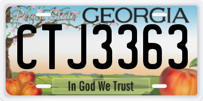 GA license plate CTJ3363