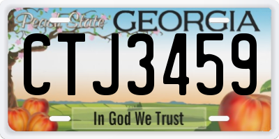 GA license plate CTJ3459