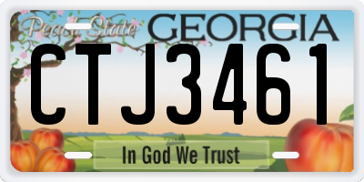 GA license plate CTJ3461