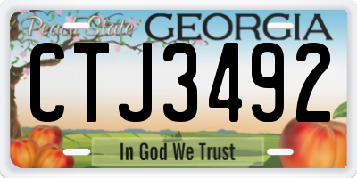 GA license plate CTJ3492