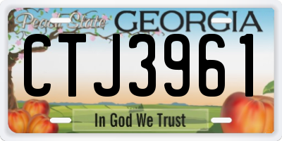 GA license plate CTJ3961