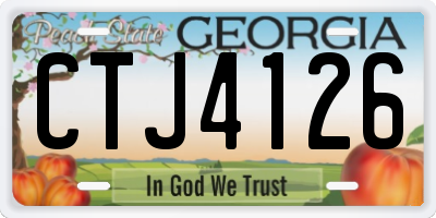 GA license plate CTJ4126