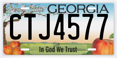 GA license plate CTJ4577