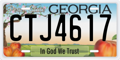 GA license plate CTJ4617