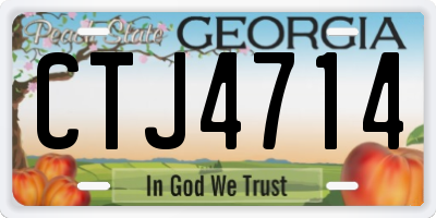 GA license plate CTJ4714