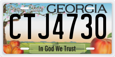 GA license plate CTJ4730