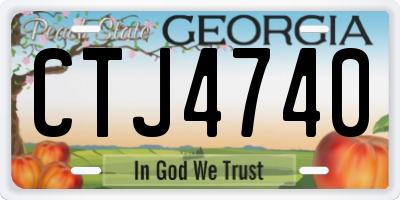 GA license plate CTJ4740