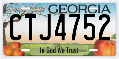 GA license plate CTJ4752