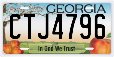 GA license plate CTJ4796