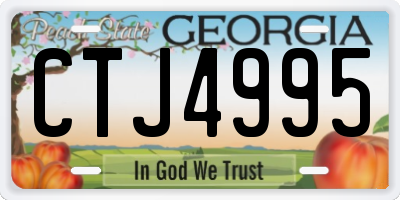 GA license plate CTJ4995