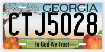GA license plate CTJ5028