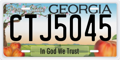 GA license plate CTJ5045