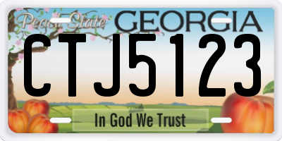 GA license plate CTJ5123