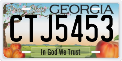 GA license plate CTJ5453
