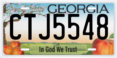 GA license plate CTJ5548