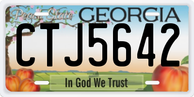 GA license plate CTJ5642