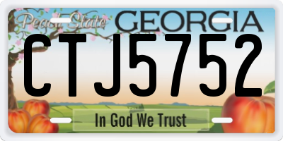 GA license plate CTJ5752