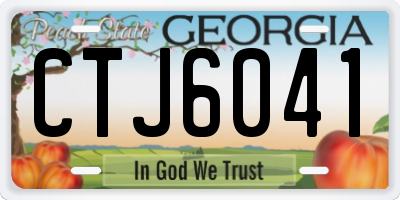GA license plate CTJ6041