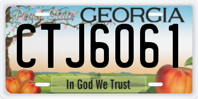 GA license plate CTJ6061