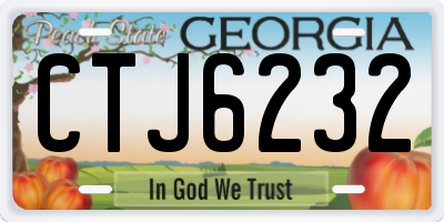 GA license plate CTJ6232