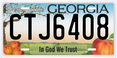 GA license plate CTJ6408