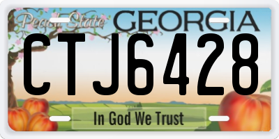 GA license plate CTJ6428